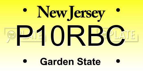 P10RBC New Jersey License Plate