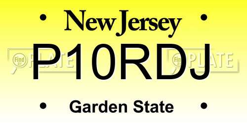 P10RDJ New Jersey License Plate
