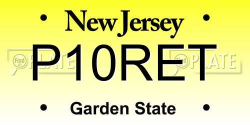 P10RET New Jersey License Plate