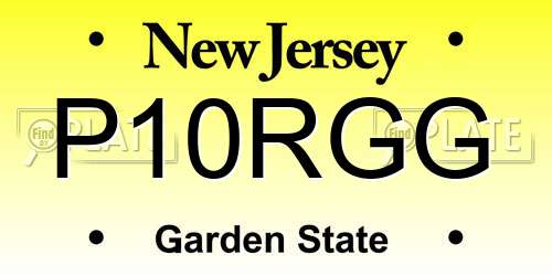 P10RGG New Jersey License Plate