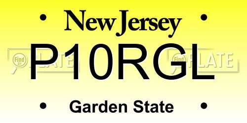 P10RGL New Jersey License Plate