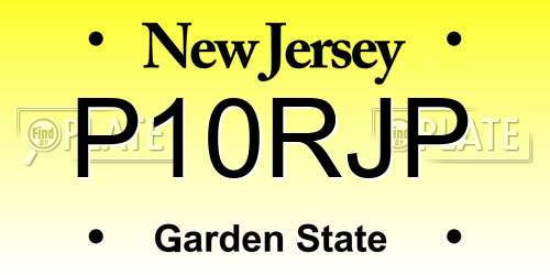 P10RJP New Jersey License Plate