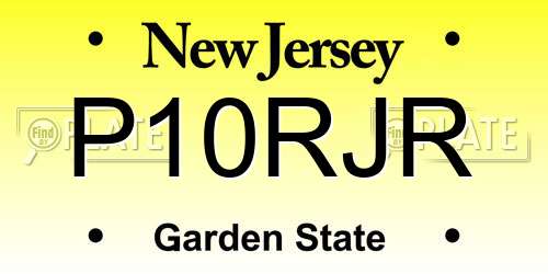 P10RJR New Jersey License Plate