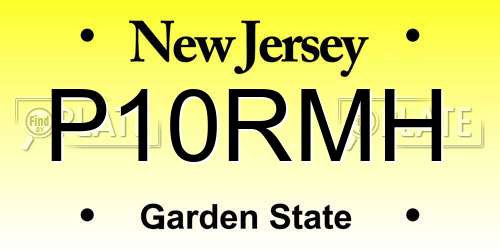 P10RMH New Jersey License Plate