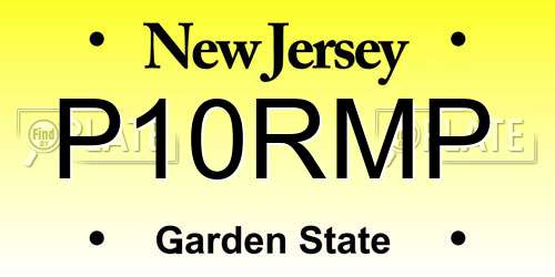 P10RMP New Jersey License Plate