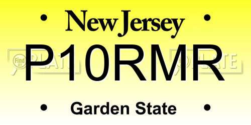 P10RMR New Jersey License Plate