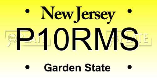 P10RMS New Jersey License Plate