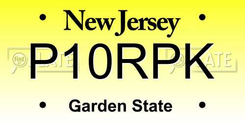 P10RPK New Jersey License Plate