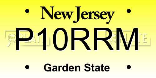 P10RRM New Jersey License Plate