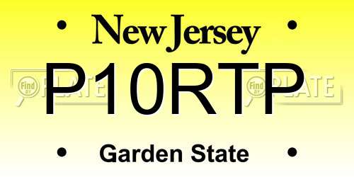 P10RTP New Jersey License Plate