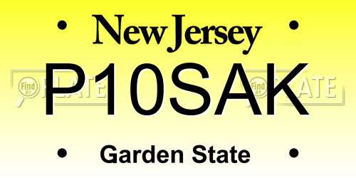 P10SAK New Jersey License Plate