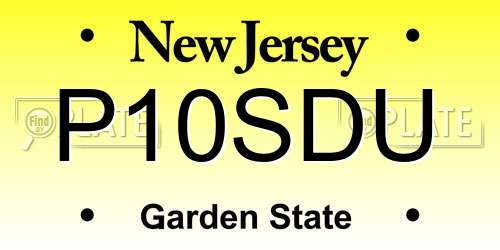 P10SDU New Jersey License Plate