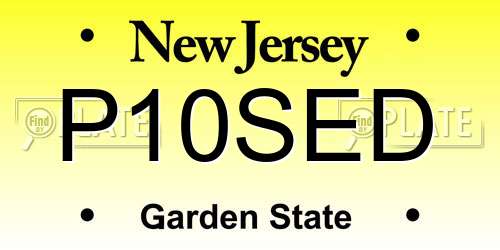 P10SED New Jersey License Plate