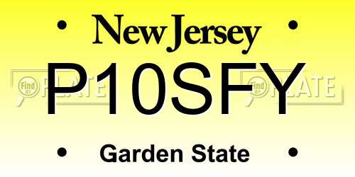 P10SFY New Jersey License Plate
