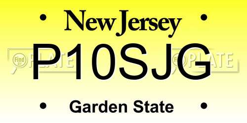 P10SJG New Jersey License Plate