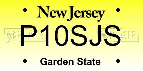 P10SJS New Jersey License Plate