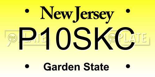 P10SKC New Jersey License Plate