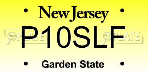 P10SLF New Jersey License Plate