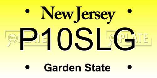 P10SLG New Jersey License Plate
