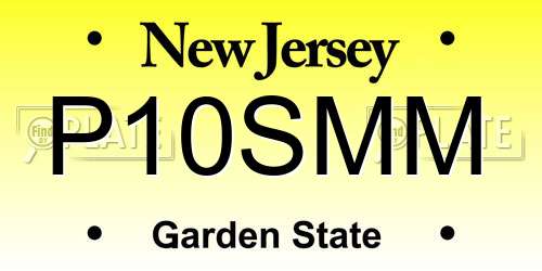 P10SMM New Jersey License Plate