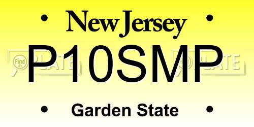 P10SMP New Jersey License Plate