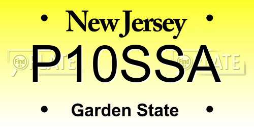 P10SSA New Jersey License Plate