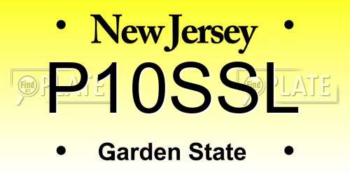 P10SSL New Jersey License Plate