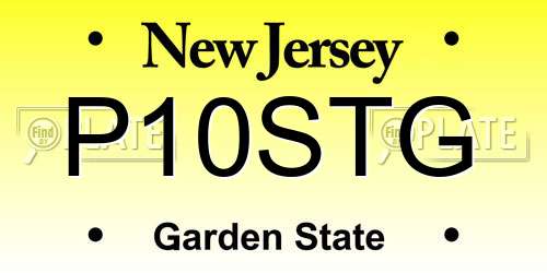 P10STG New Jersey License Plate