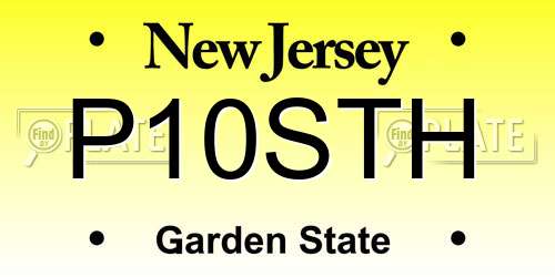 P10STH New Jersey License Plate