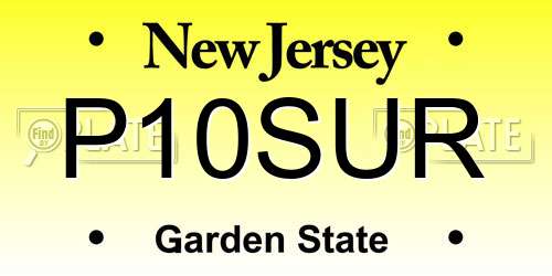 P10SUR New Jersey License Plate