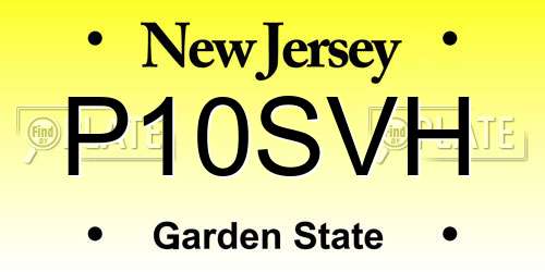 P10SVH New Jersey License Plate
