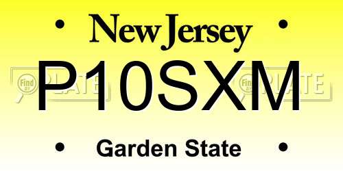 P10SXM New Jersey License Plate