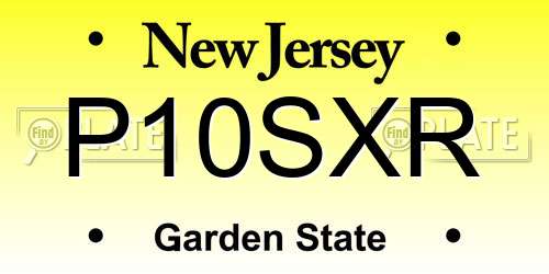 P10SXR New Jersey License Plate