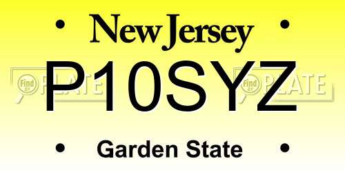 P10SYZ New Jersey License Plate