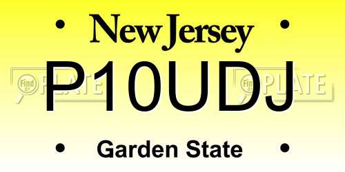 P10UDJ New Jersey License Plate