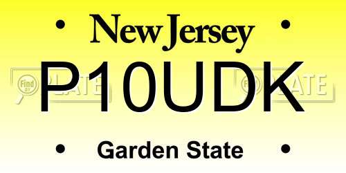 P10UDK New Jersey License Plate