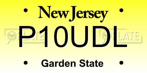 P10UDL New Jersey License Plate