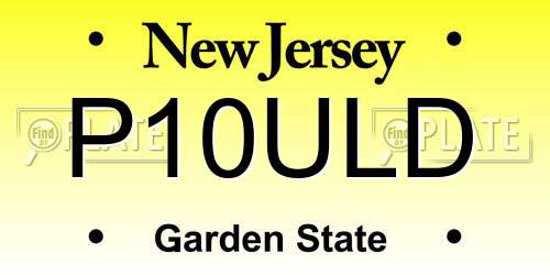 P10ULD New Jersey License Plate