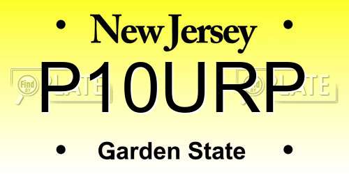 P10URP New Jersey License Plate