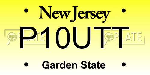 P10UTT New Jersey License Plate