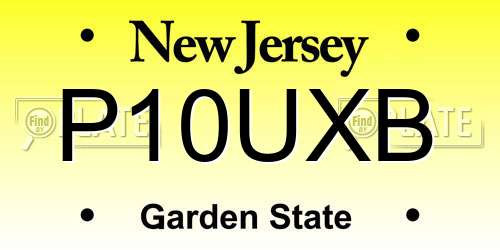 P10UXB New Jersey License Plate