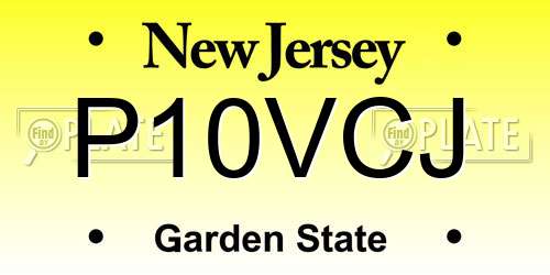 P10VCJ New Jersey License Plate