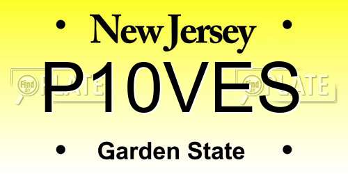 P10VES New Jersey License Plate