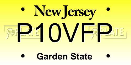 P10VFP New Jersey License Plate
