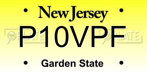 P10VPF New Jersey License Plate