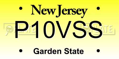 P10VSS New Jersey License Plate