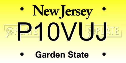 P10VUJ New Jersey License Plate