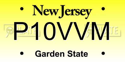 P10VVM New Jersey License Plate