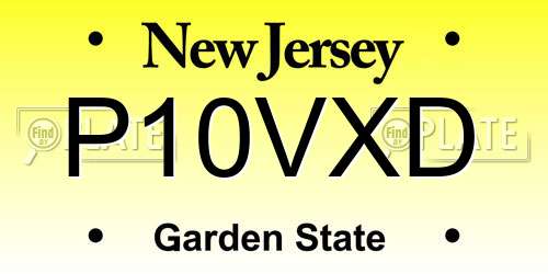 P10VXD New Jersey License Plate