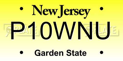 P10WNU New Jersey License Plate